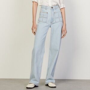 Sandro High Rise Wide Leg Jeans